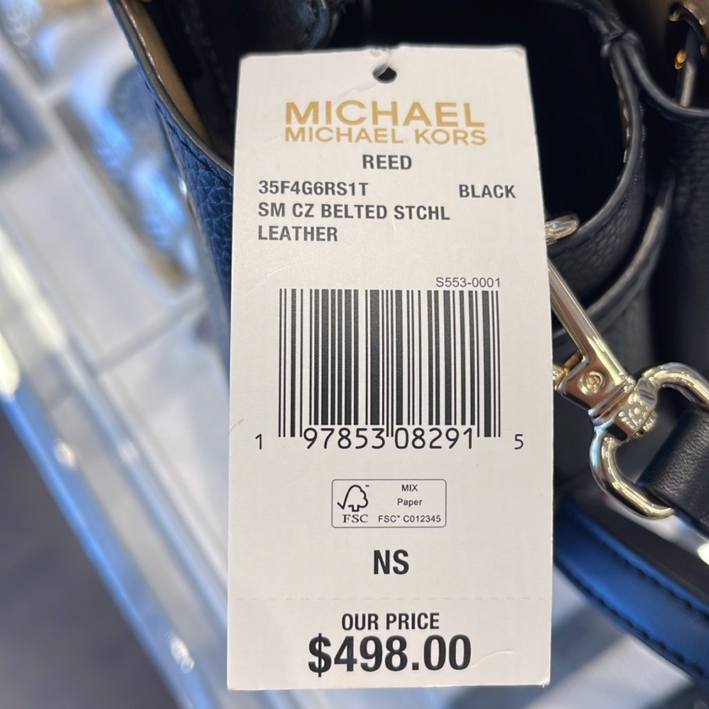Michael Kors Reed Small Satchel Crossbody Center Zip Bag
Color: Black 
NWT - Picture 10 of 16